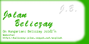 jolan beliczay business card